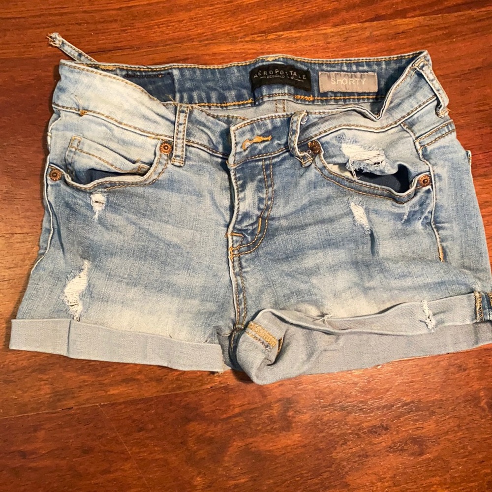 Aeropostale denim mini shorts size 0 Regular. Good condition